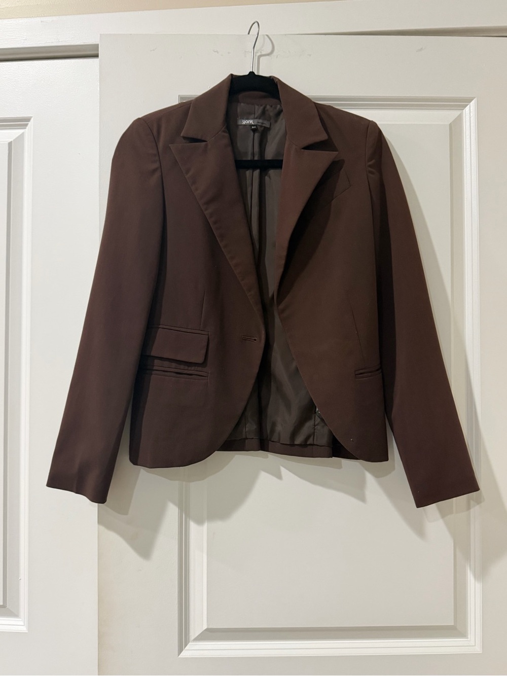 YANK Women’s Brown Blazer – Size 3/4 – Tailored Career Jacket
